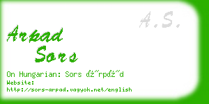 arpad sors business card